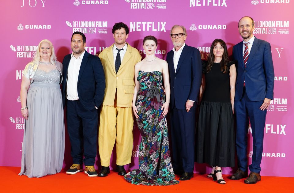 The cast of Joy and Louise Joy Brown at the film’s London premiere (Ian West/PA)