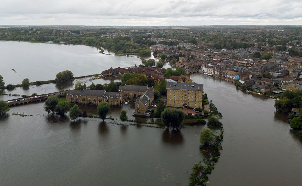 Flooding around St Ives in Cambridgeshire after the River Great Ouse burst its banks (Joe Giddens/PA)