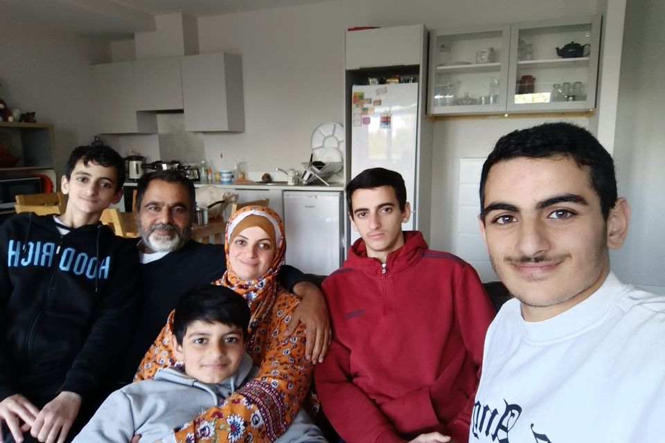Zak Hania (second left) with his wife Batoul and their four children (Family handout/PA)