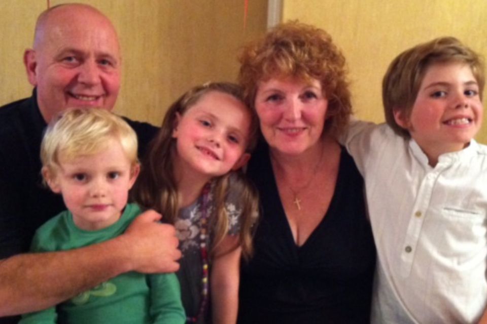Kerry’s mum and dad Fern and Shaun Turner with their grandchildren, Kerry’s children Tara and Dan and her nephew Sean