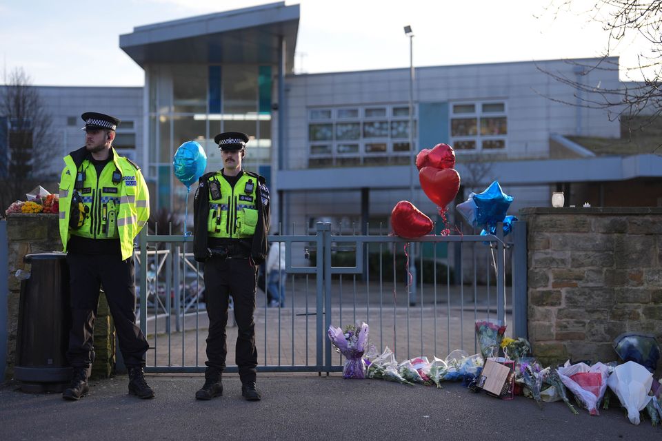 Harvey Willgoose died following a stabbing incident at All Saints Catholic High School, in Sheffield (Jacob King/PA)