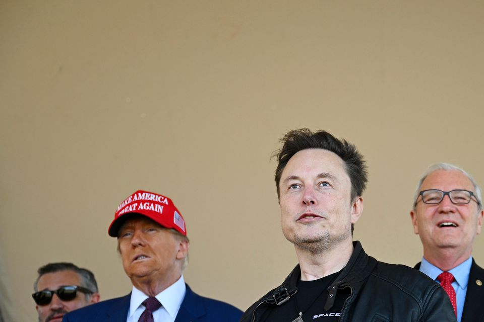 President-elect Donald Trump watches with Elon Musk before the launch of the sixth test flight of the SpaceX Starship rocket (Brandon Bell/AP)