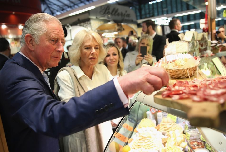 Charles and Camilla visiting the Sant’Ambrogio food market in Florence in 2017 (Chris Jackson/PA)