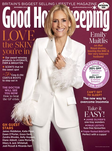 Emily Maitlis will appear on the cover of the November issue of Good Housekeeping (Good Housekeeping UK/Mark Harrison/Camera Press/PA)