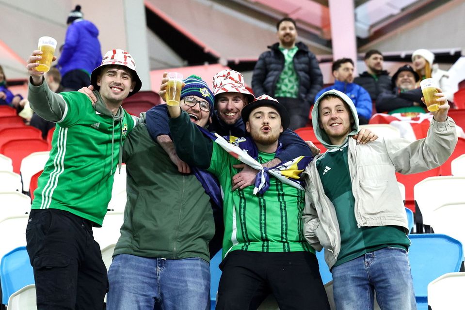 Presseye Ltd, Belfast, Northern Ireland - 18th November 2024 :  Photo by William Cherry/Presseye 
  
Northern Ireland fans at the Stade de Luxembourg for Monday night’s UEFA Nations League game against Luxembourg.   Photo by William Cherry/Presseye