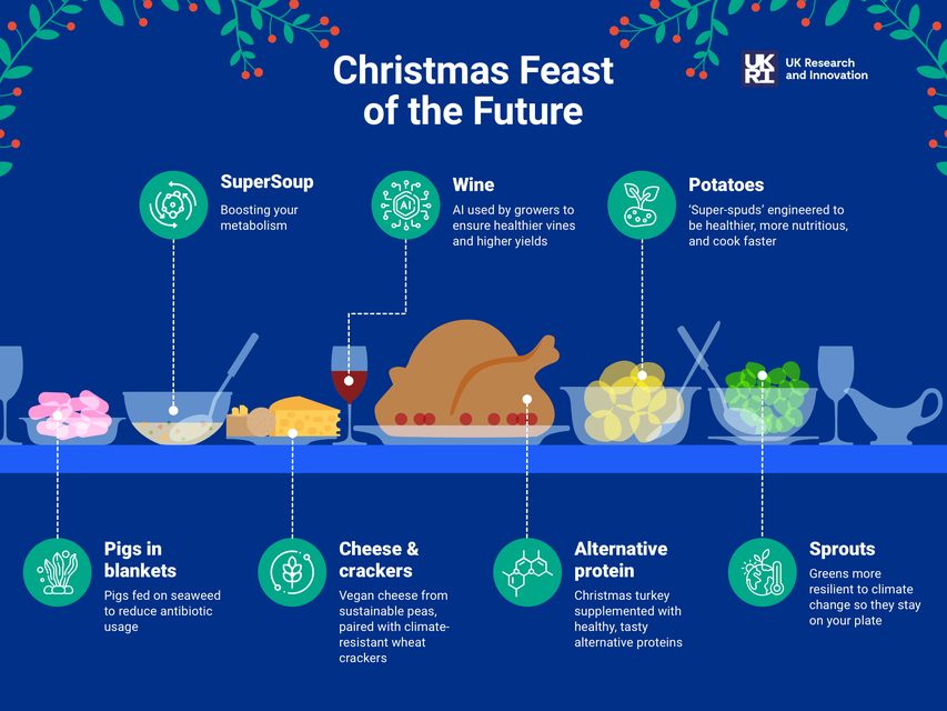 The future of Christmas dinner, according to UK Research and Innovation (UKRI/PA)