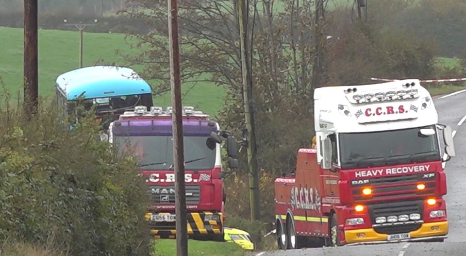 The bus was removed from the field on Tuesday (Jonathan McCambridge/PA)