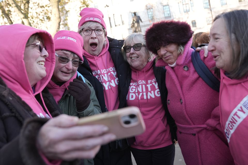 Supporters of assisted dying wept and hugged as the Bill passed its first vote (Stefan Rousseau/PA)