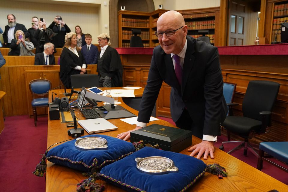 John Swinney was sworn in as First Minister (Andrew Milligan/PA)