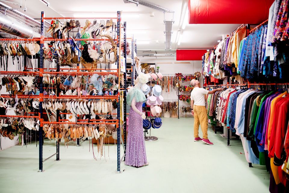 Racks full of costumes are among the items stored in the new National Theatre Green Store (Reed Watts Architects/National Theatre/PA)