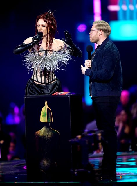 Bimini Bon Boulash and Rob Beckett at the Brit Awards (James Manning/PA)