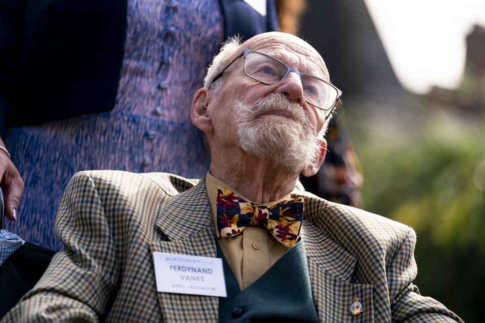 Veteran Ferdynand Vanke (pictured) attended the annual Bletchley Park reunion near Milton Keynes on Sunday (Jordan Pettitt/PA)