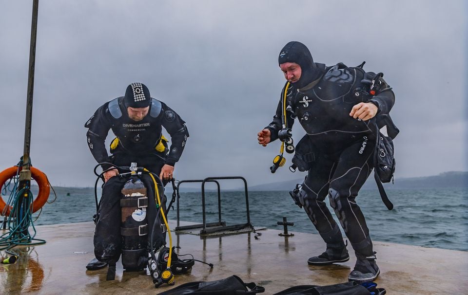 Specialist dive teams from Tyrone Underwater Search and Recovery search for missing man Gary Patterson in Larne on February 16th 2025 (Photo by Kevin Scott)
