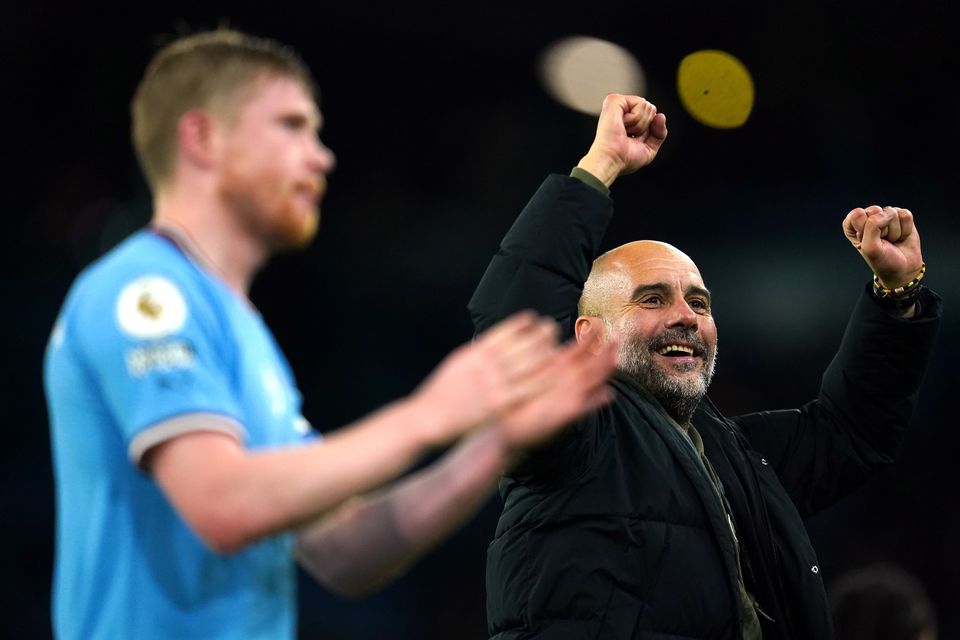 Guardiola (right) and De Bruyne (left) have enjoyed considerable success together (Nick Potts/PA)