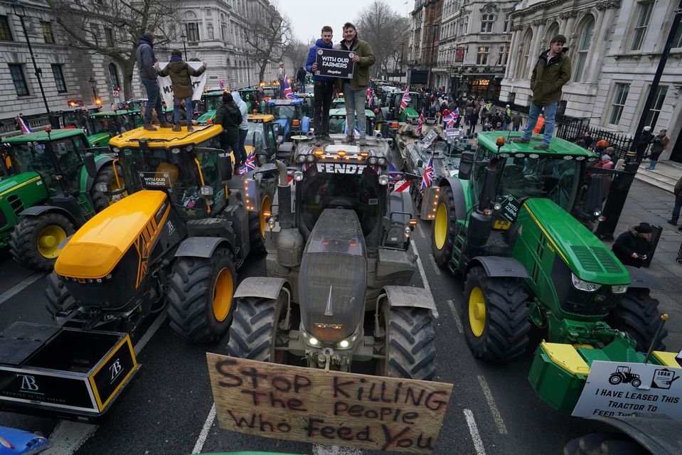 The tractors blocked Whitehall (Gareth Fuller/PA)