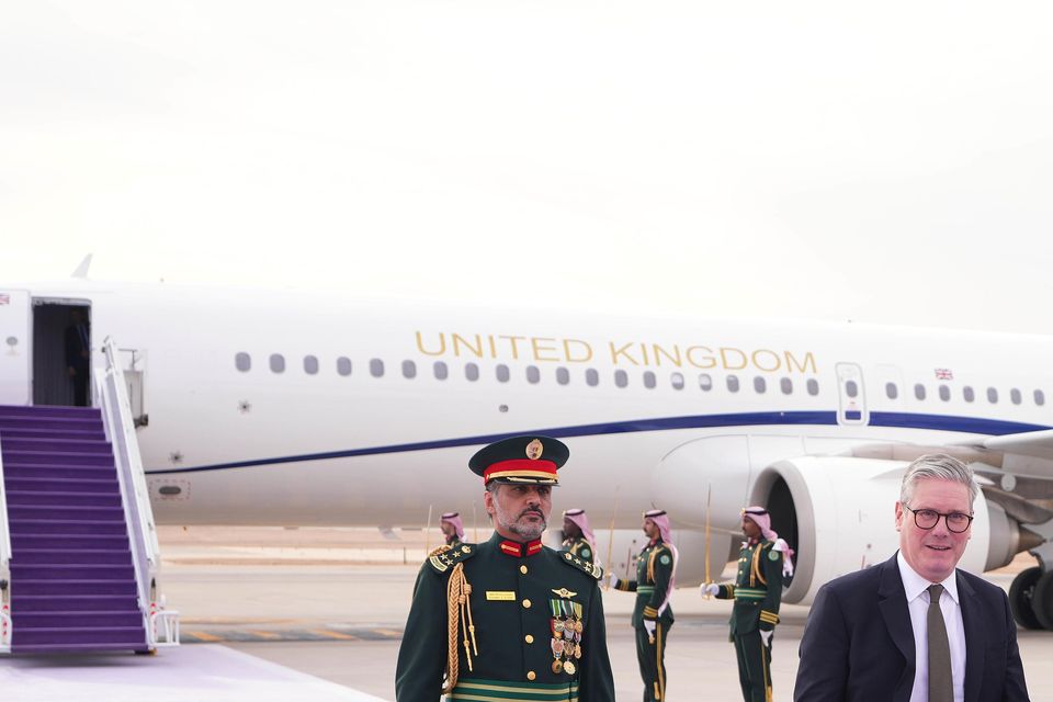 Prime Minister Sir Keir Starmer at the King Khalid International Airport as he arrived in Riyadh (Kirsty Wigglesworth/PA)