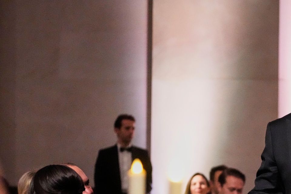 Vice President-elect JD Vance speaks during a dinner event at the National Gallery of Art in Washington on Saturday (Mark Schiefelbein/AP)