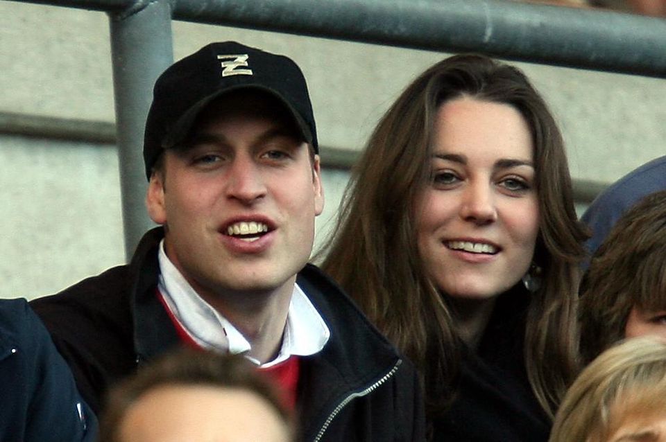 William and Kate, while dating, watch England v Italy at the Six Nations in 2007 (David Davies/PA)