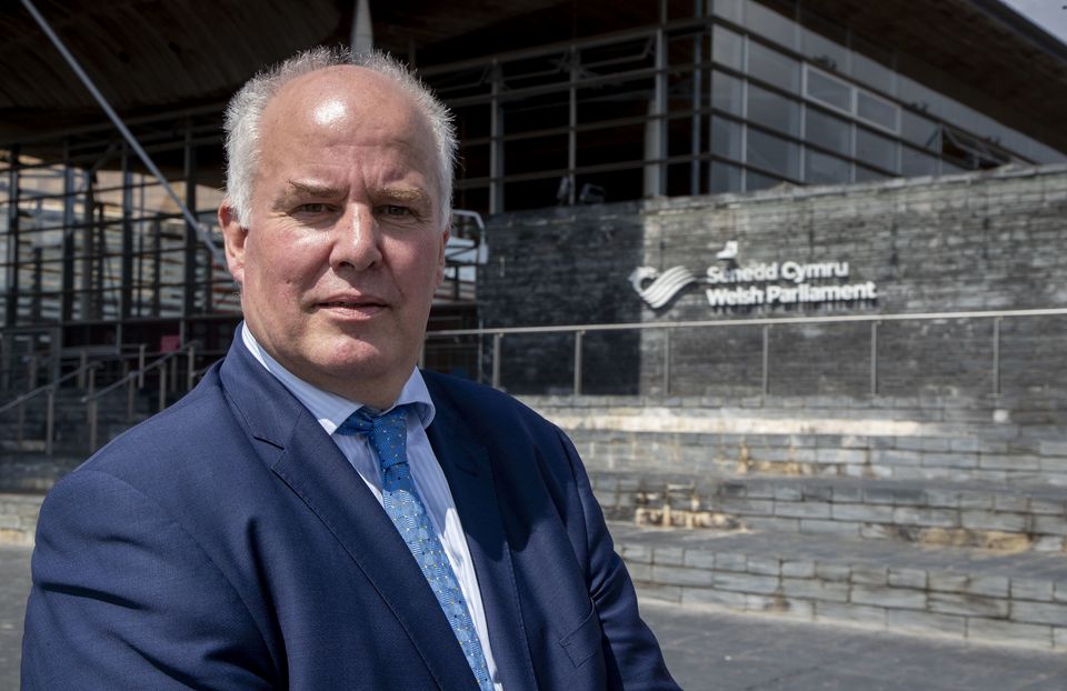 Leader of the Welsh Conservatives Andrew RT Davies outside the Senedd (Geoff Caddick/PA)