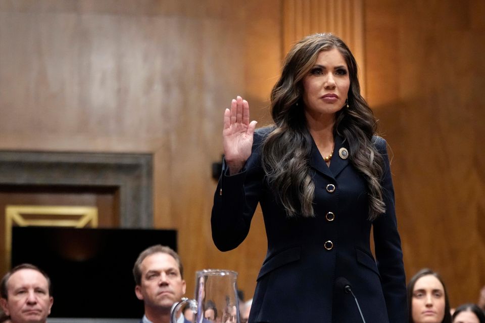 Ms Noem was sworn in on Saturday (AP)