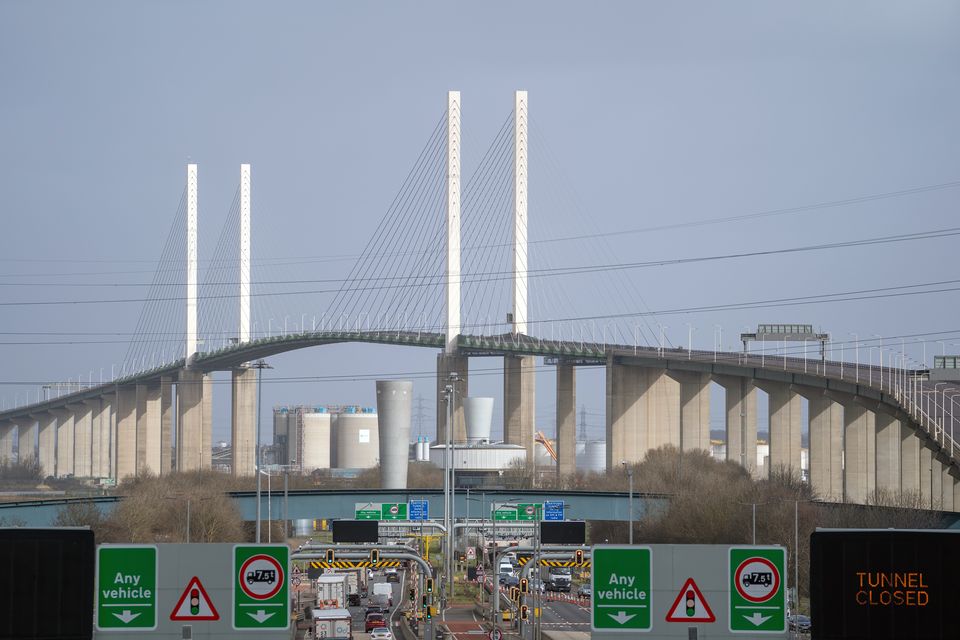 The Queen Elizabeth II bridge at the Dartford Crossing in Kent (Joe Giddens/PA)