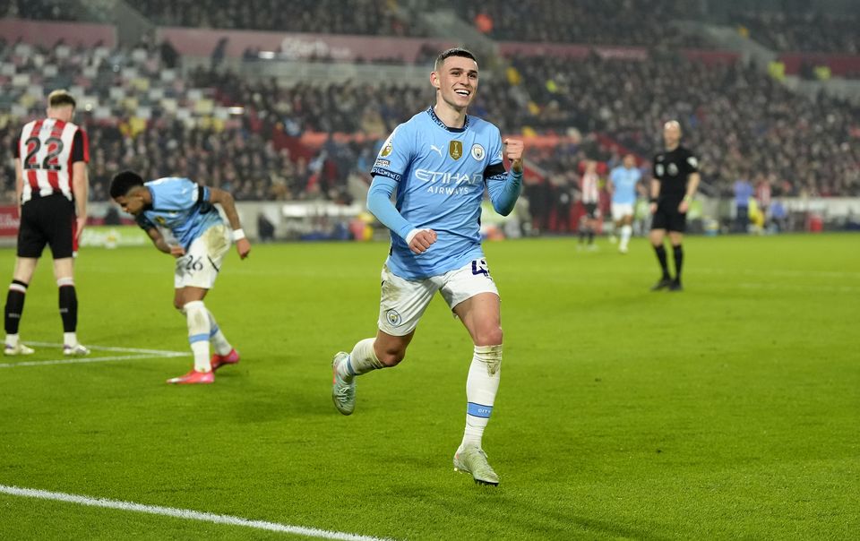 Manchester City’s Phil Foden gave his team control in west London with two goals (PA)