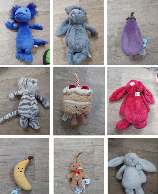 Some of the Jellycat toys that police seized from Ruby Smith’s home, where around 40 of the collectables were found (Norfolk Police/ PA)