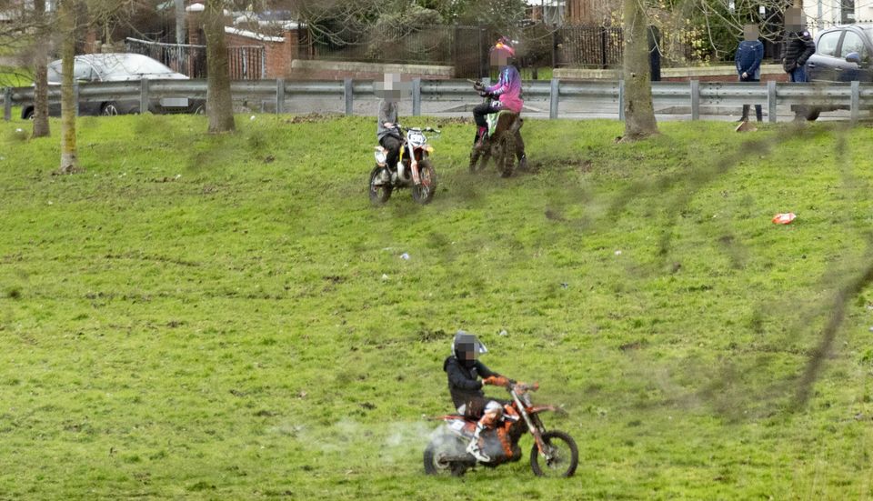 Police deal with scramblers in the Twinbrook area of west Belfast on December 25th 2024 
