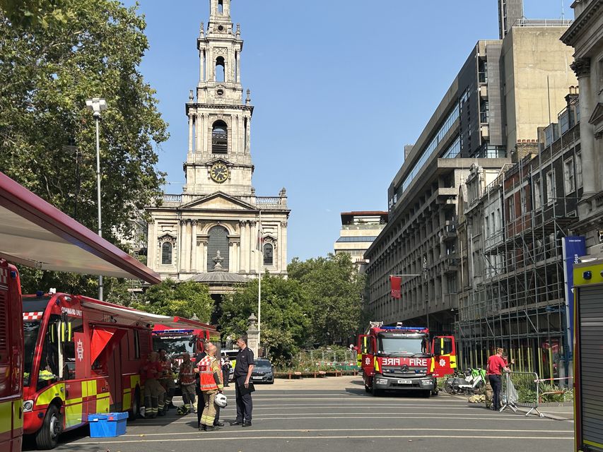 Firefighters at Somerset House in central London. (Pol Allingham/PA)