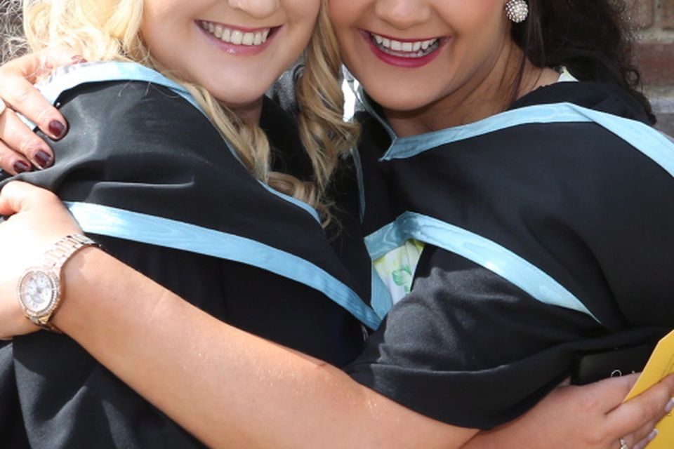 Alisha Donnelly, The Brantry, Dungannon and Danielle Duffin, Moneyglass, who graduated from Queen's in adult nursing.
Photo/Paul McErlane