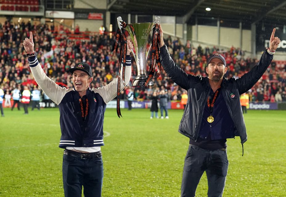 Rob McElhenney (left) and Ryan Reynolds have transformed Wrexham since taking control of the club nearly four years ago (Martin Rickett/PA)