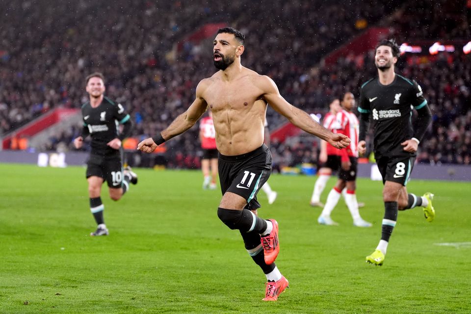 Mohamed Salah inspired Liverpool to a come-from-behind win at Southampton (Adam Davy/PA)