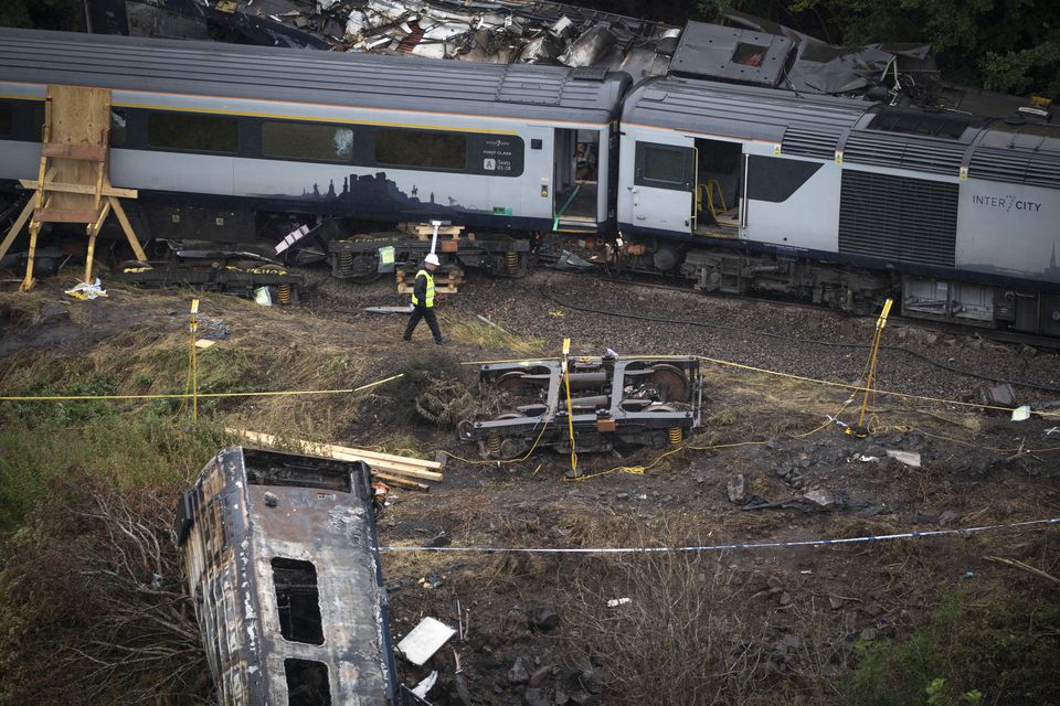 The derailment happened in August 2020 (Jane Barlow/PA)