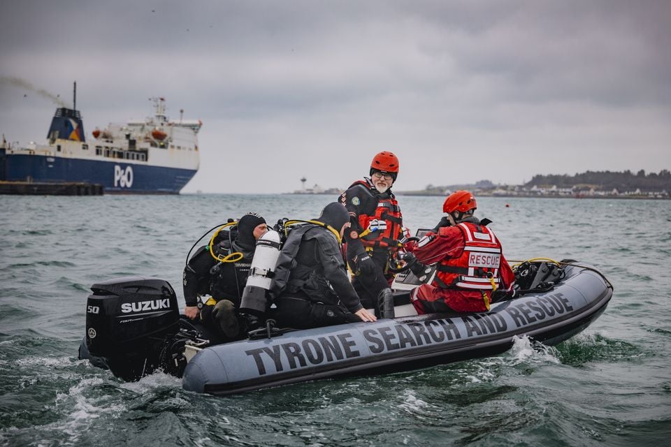 Specialist dive teams from Tyrone Underwater Search and Recovery search for missing man Gary Patterson in Larne on February 16th 2025 (Photo by Kevin Scott)
