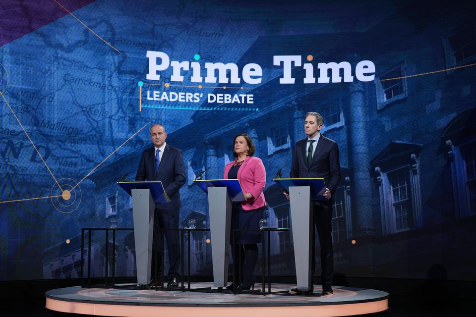 The final TV leaders’ debate, at RTE studios in Donnybrook, Dublin, ahead of the General Election on November 29 (Niall Carson/PA)