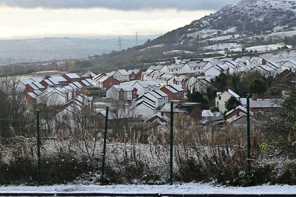 Recent snow on the hills in north Belfast. Pic: Arthur Allison/Pacemaker Press.