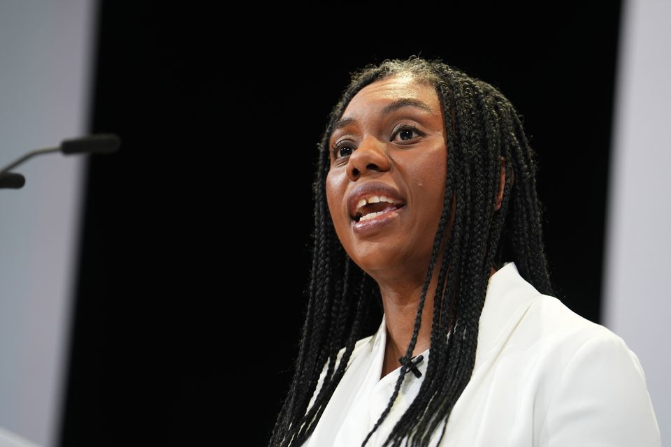 Conservative leader Kemi Badenoch speaking during the Alliance for Responsible Citizenship conference (Jordan Pettitt/PA)