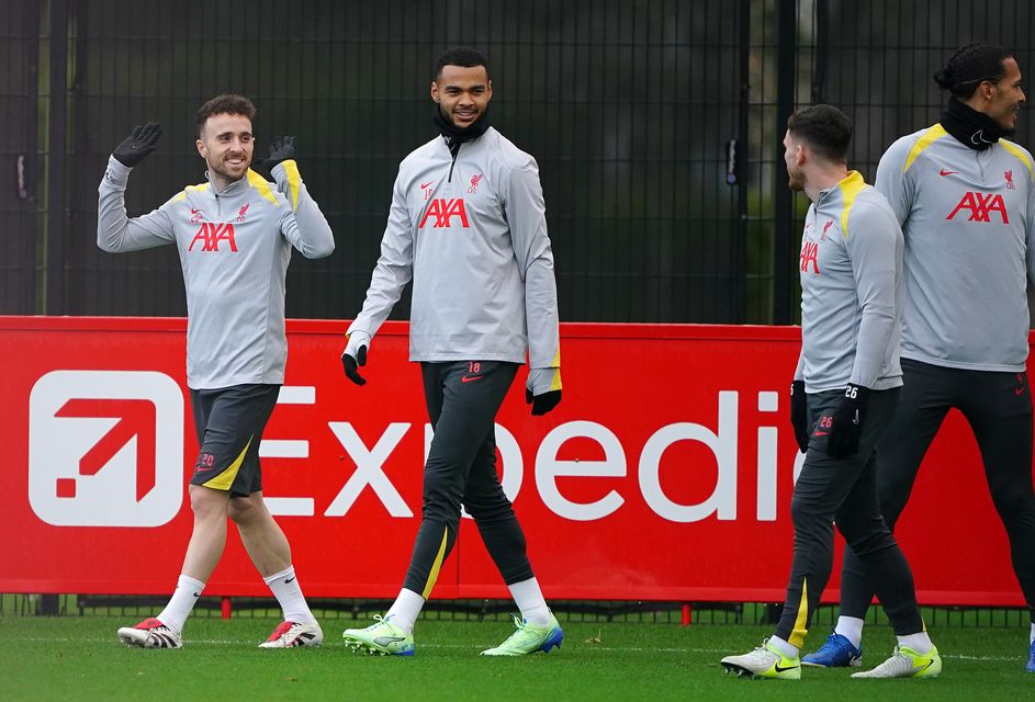 Diogo Jota (left) has returned to full training after a rib injury (Peter Byrne/PA)