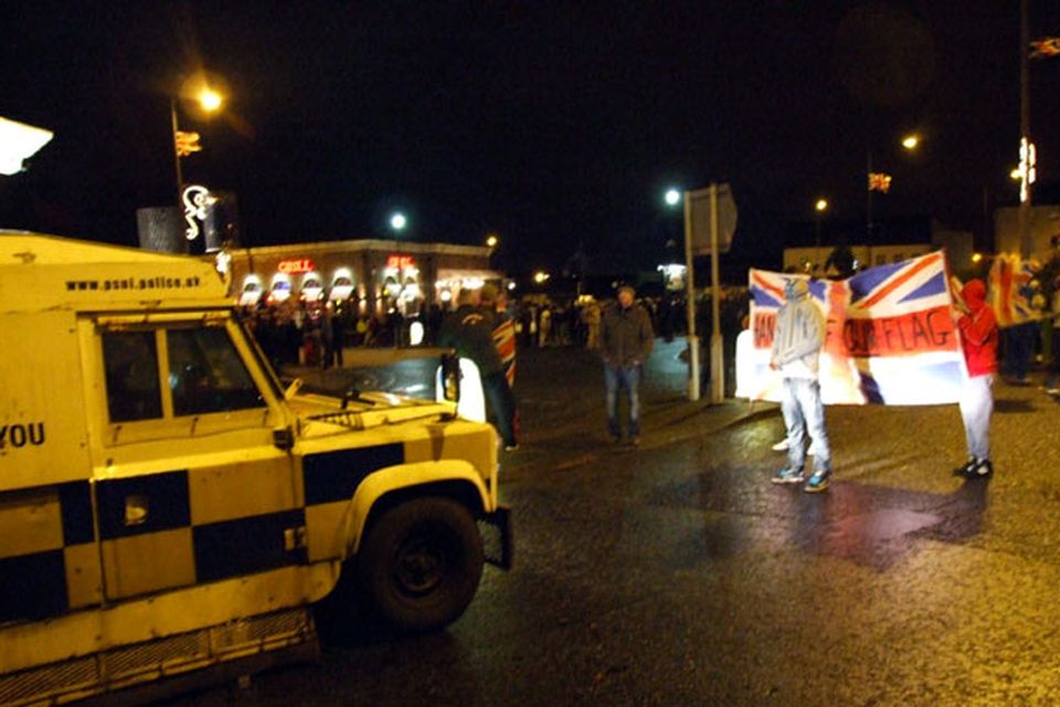 Carrickfergus Flag Protest, January 2 2013.