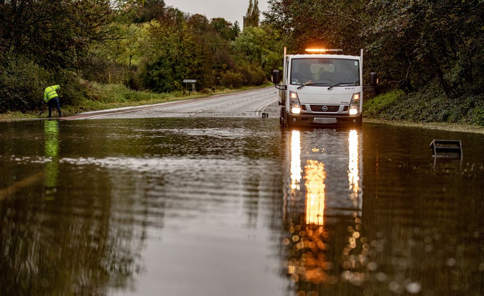 Flooding has closed the Gosford Road in Armagh on October 30th 2023 (Photo by Kevin Scott for Belfast Telegraph)