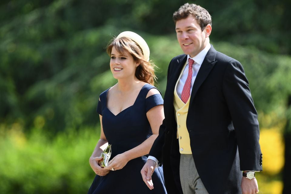 Princess Eugenie was previously spotted carrying one of the designer’s ‘crisp bag’ clutch bags (Justin Tallis/PA)