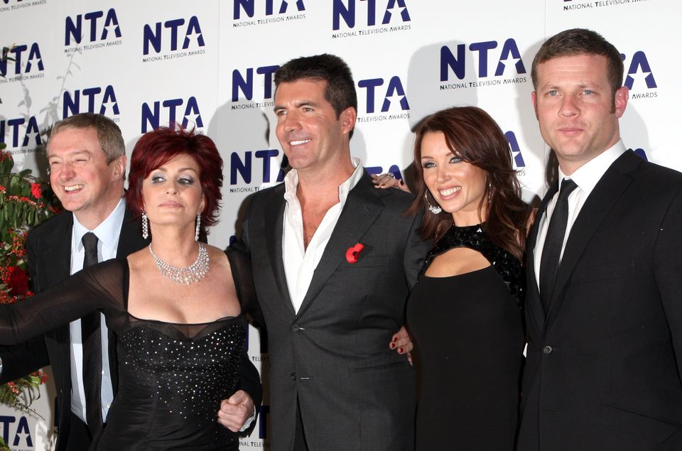 X Factor judges Louis Walsh, Sharon Osbourne, Simon Cowell and Dannii Minogue with the show's presenter Dermot O’Leary (Pic: Steve Parsons)