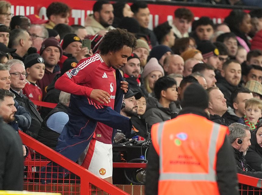 Joshua Zirkzee was ignominiously hauled off against Newcastle in the first half (Martin Rickett/PA)