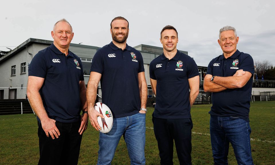 Gavin Hastings (far right) has joined fellow rugby legends Richard Hill (far left), Jamie Roberts (mid left) and Tommy Bowe (mid right) in calling on people to sign up for Doddie Aid 2025 (Joe Ogden/My Name’5 Doddie Foundation/PA)