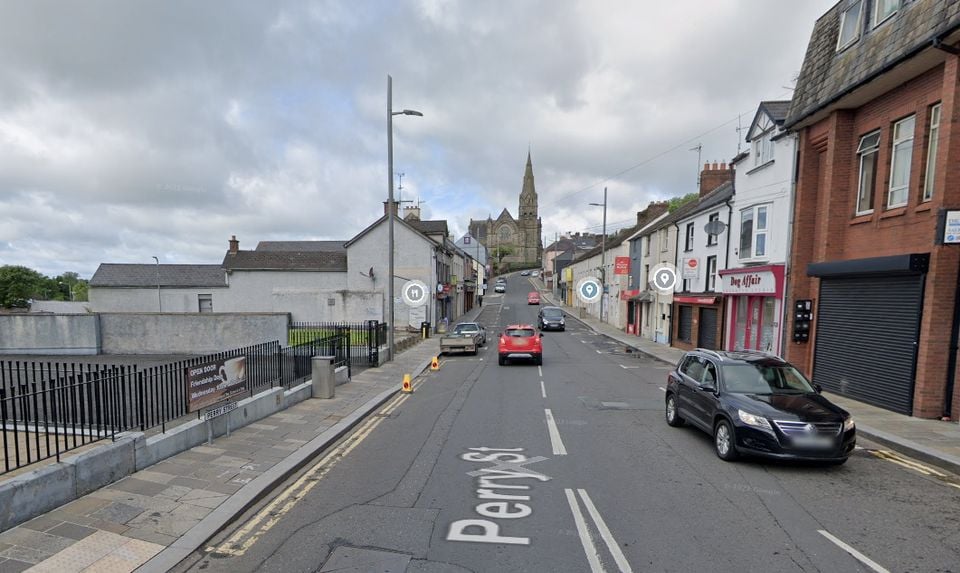 PSNI has confirmed access to Perry Street in Dungannon is currently closed. Credit: Google Maps