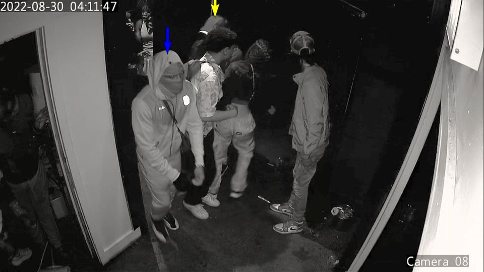 Grab from footage of Chris Kaba arrowed in blue who allegedly opened fire with a gun inside a busy London nightclub (CPS/PA)