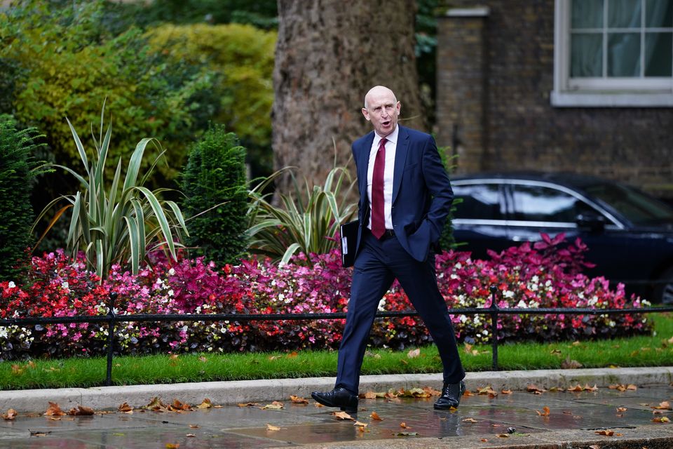 Defence Secretary John Healey arrives in Downing Street, London for a Cabinet meeting (PA)