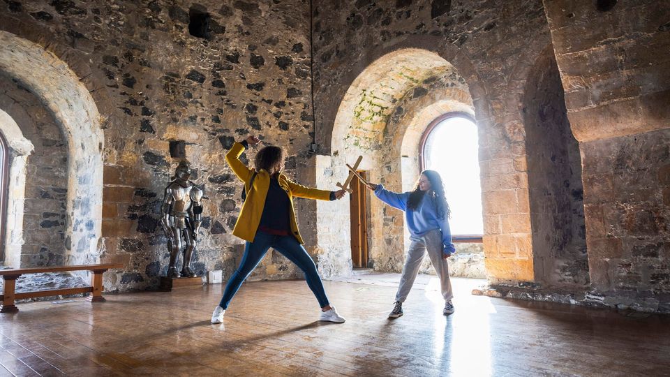 Battling it out at Carrickfergus Castle. Picture: Tourism Northern Ireland