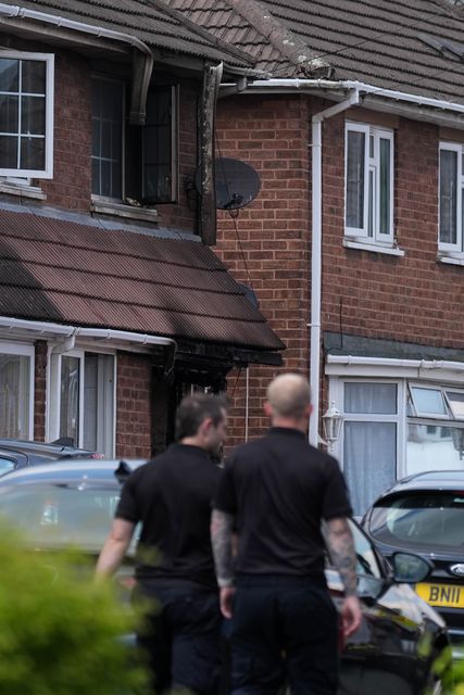 The moment the house was set on fire was caught on CCTV released by West Midlands Police (Jacob King/PA)