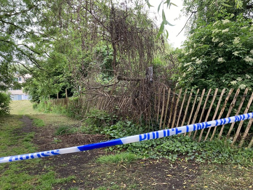 Police tape at the scene where body parts were found (PA)